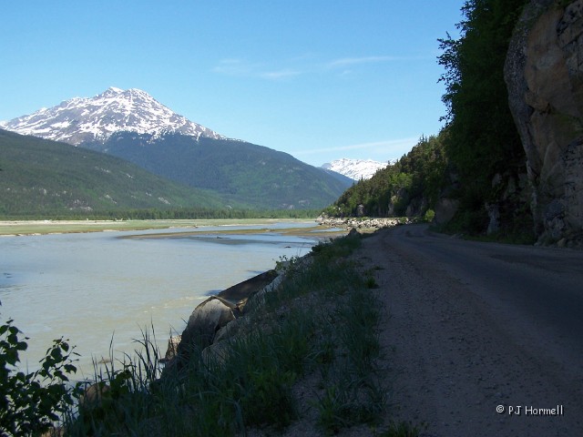 100_1442_AK_Skagway_TaiyaRiver.jpg - Dyea Road... 8-mile mostly gravel, narrow, winding road that leads to historic town of Dyea and head of the Chilkoot Trail. ~May 23, 2004 - Skagway, Alaska
