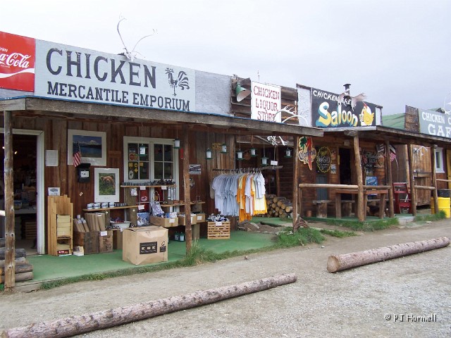 100_1688_AK_Chicken_Downtown.jpg - Chicken is very small. Here are the businesses in downtown Chicken. ~June 2, 2004, Alaska