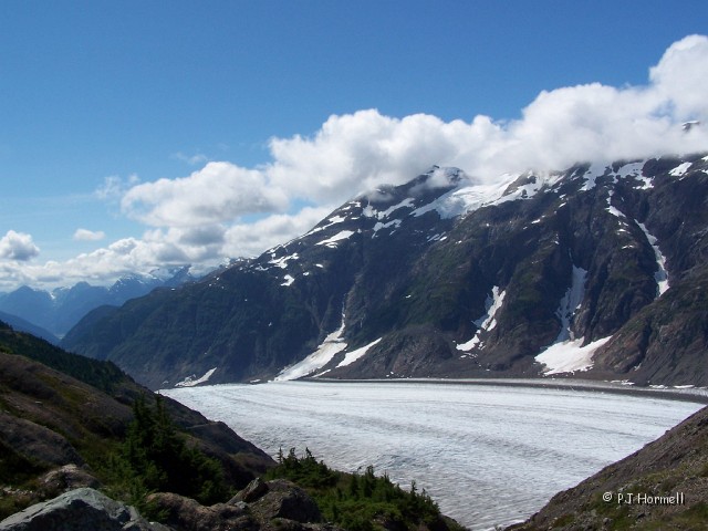 100_3732_AK_Hyder_SalmonGlacier.jpg - Salmon Glacier - We drove further down the road... looking back the glacier seemed to go on forever.~July 31, 2004, Salmon Glacier Road - Hyder, Alaska