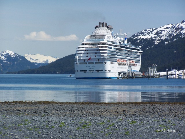 100_9028_AK_Whittier_CruiseShip.JPG - Cruise ship at the dock in Whittier, Alaska. I think, from this angle, the water looks very shallow.  ~June 5, 2006