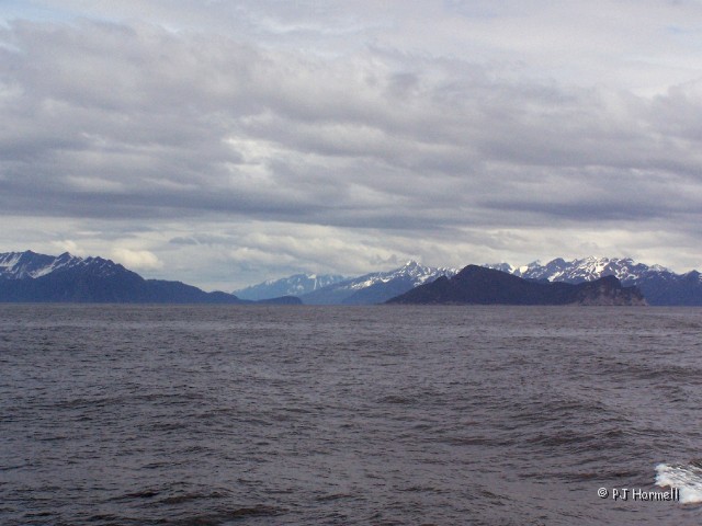 100B0761_AK_KenaiFjordsNP_WavesMtns.JPG - Waves and Mountains - The seas were a little rough today and there were several passengers with sea sickness, we were not among the ill. Kenai Fjords National Park, Seward, Alaska  ~June 21, 2006