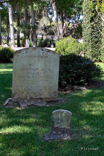 IMG_5758_FL_StAugustine_Tombstone.jpg - Tombstones - Mission of Nombre de Dios, St. Augustine, Florida.  ~April 18, 2008